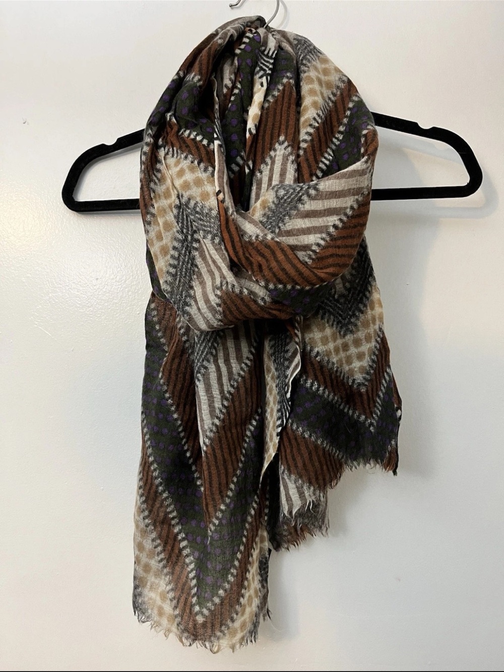 PrAna Neutral Color Pattern Scarf